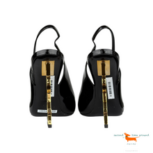 Saint Laurent Opyum Patent Leather Pumps With Gold  Heel