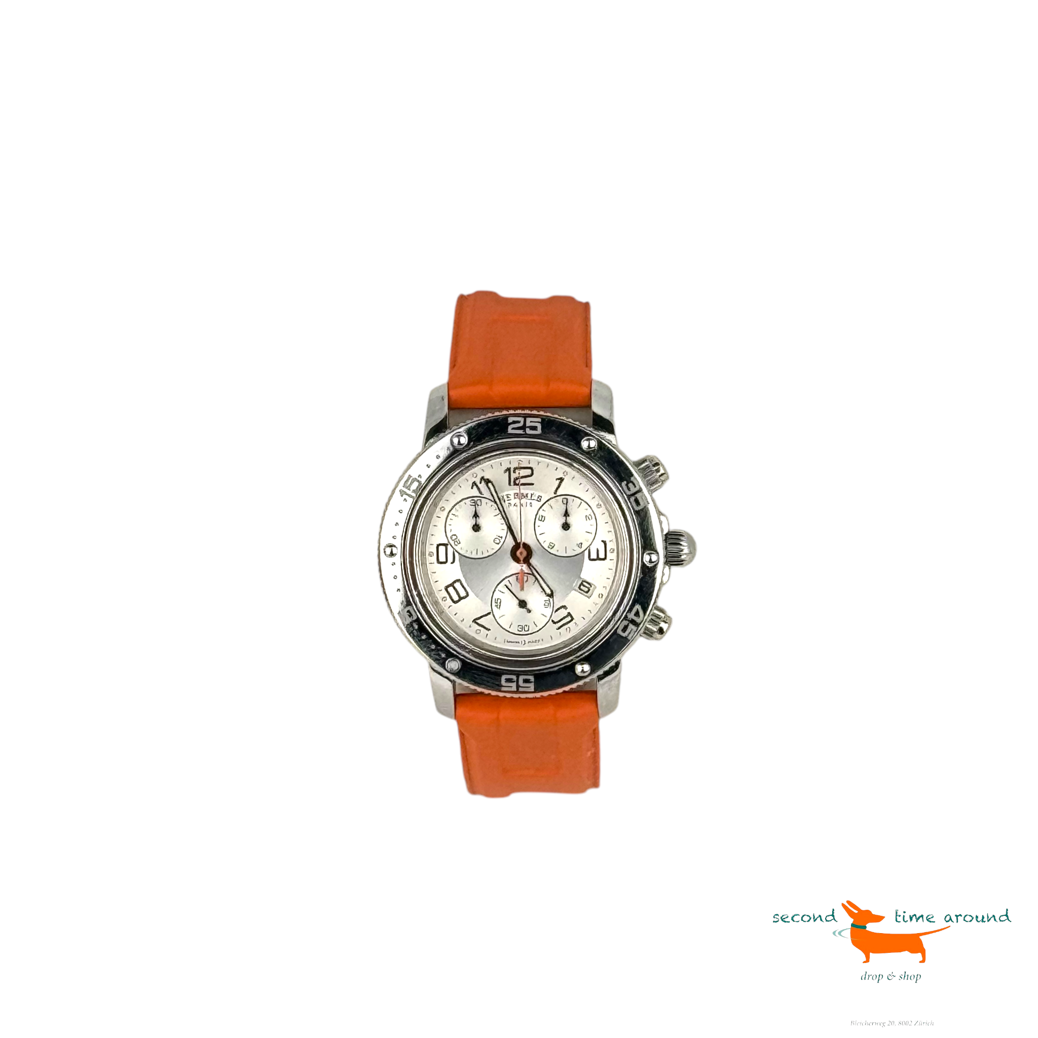 Hermes Clipper gm cp2.410 Chrono 36mm Quartz Acier Caoutchou Clipper GM Watch