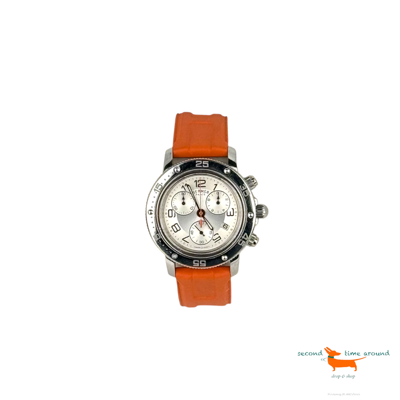 Hermes Clipper gm cp2.410 Chrono 36mm Quartz Acier Caoutchou Clipper GM Watch