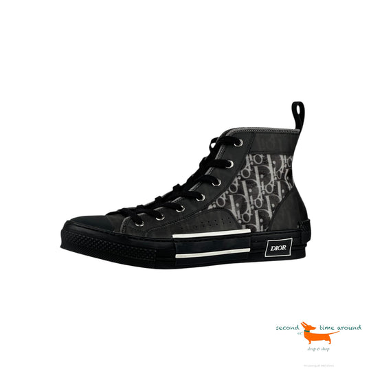 Christian Dior B23 High Top Canvas Oblique Black Sneaker