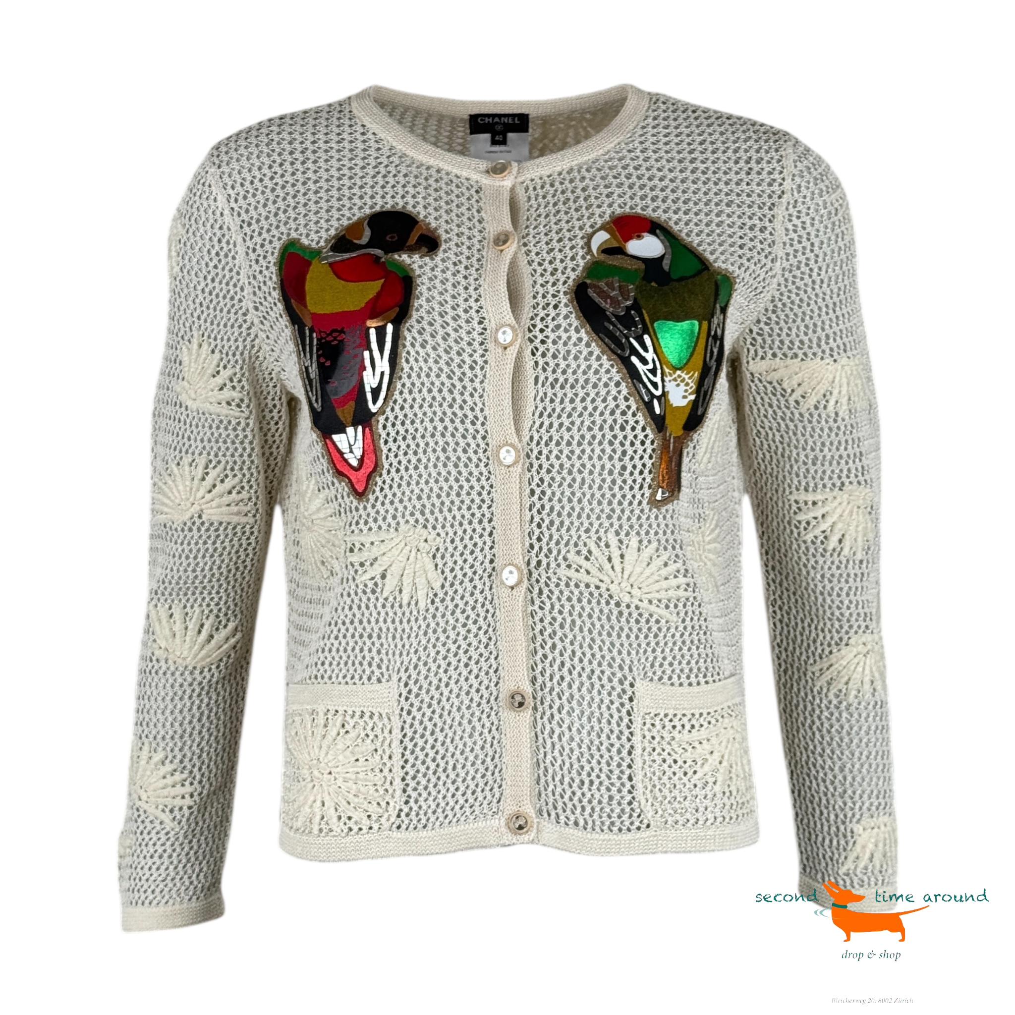 Chanel Resort 2017 Cuba Parrot Cardigan