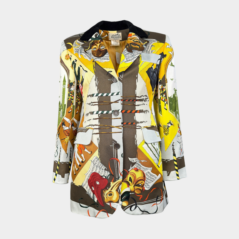 Hermes Jacket Le Carnavale de Venise Scarf Print