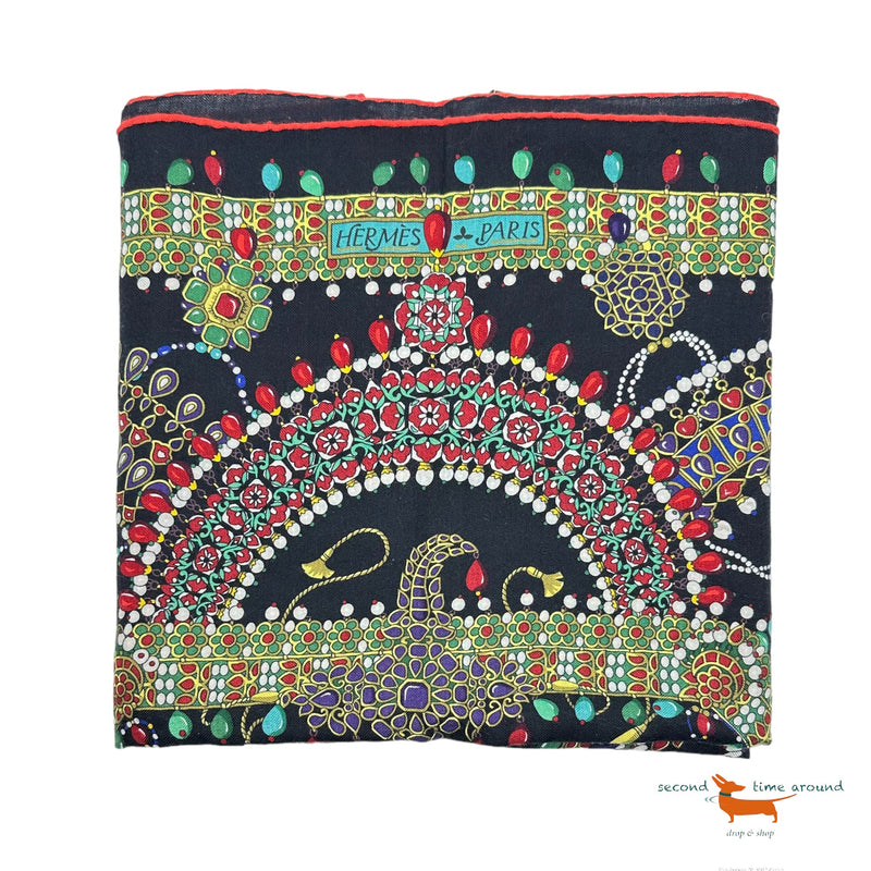 Hermes Scarf Cashmere Silk Parures des Maharajas