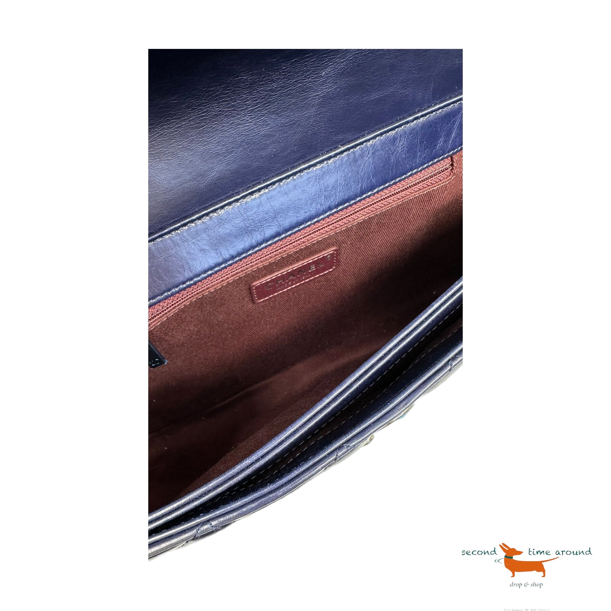 Chanel Perfect Edge Navy Blue Gun Metal Bag