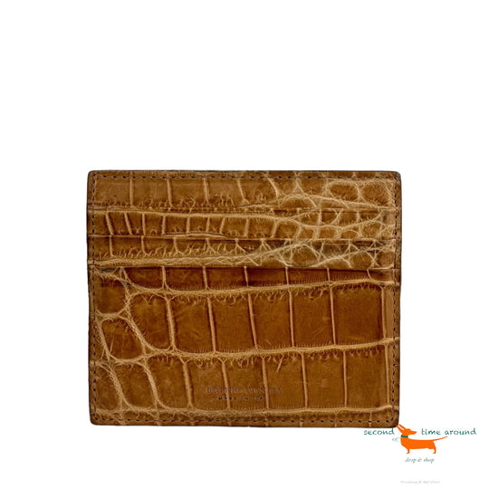 Bottega Veneta Crocodile Card Case Wallet