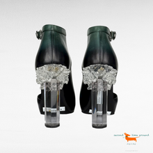 Chanel Crystal Heels from 2012 Runway Dark Green