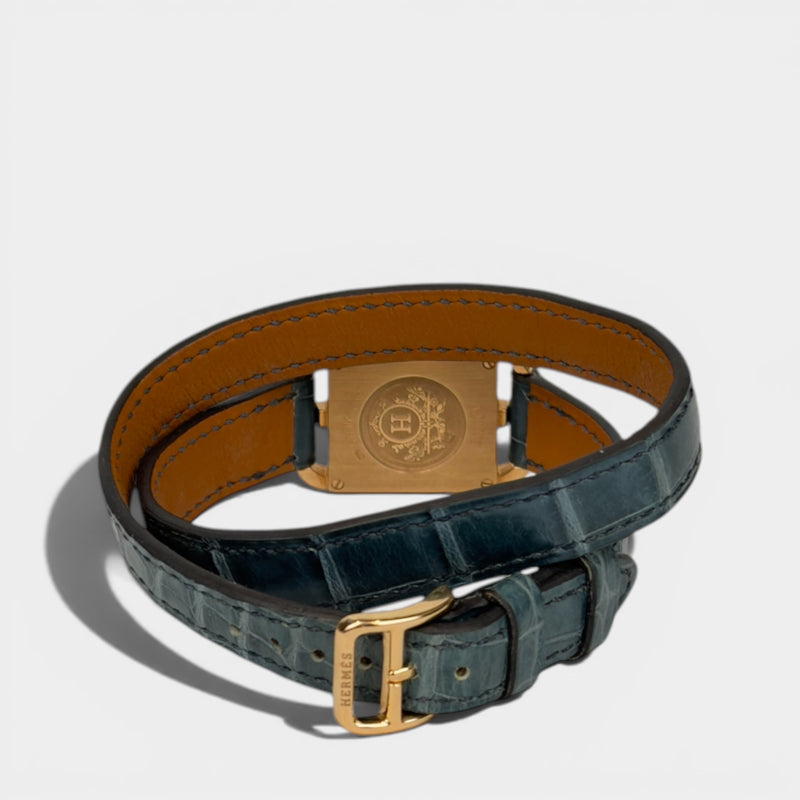 Hermes Cape Cod 750 Gold Crocodile Watch