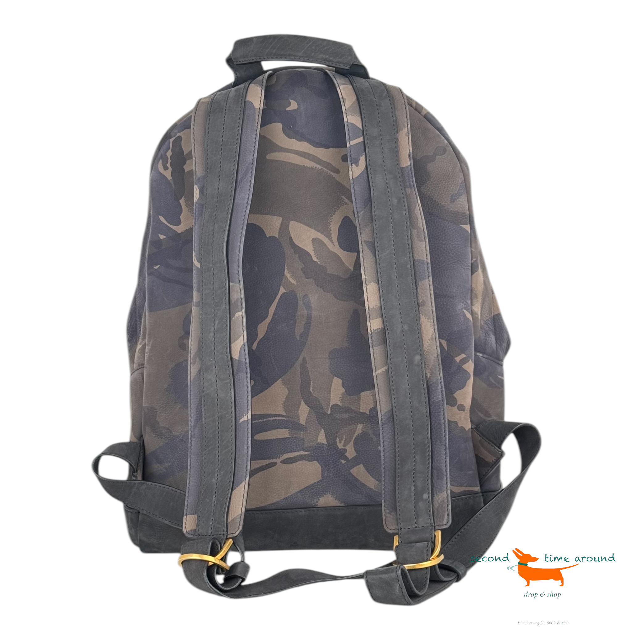 Tom Ford Leather Camouflage Big Zip Backpack
