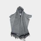 Christian Dior Wool Blend Herringbone Fringed Cape