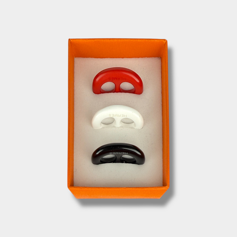 Hermes Chaine d'Ancre Set of 3 pastel colors Scarf ring Multicolore