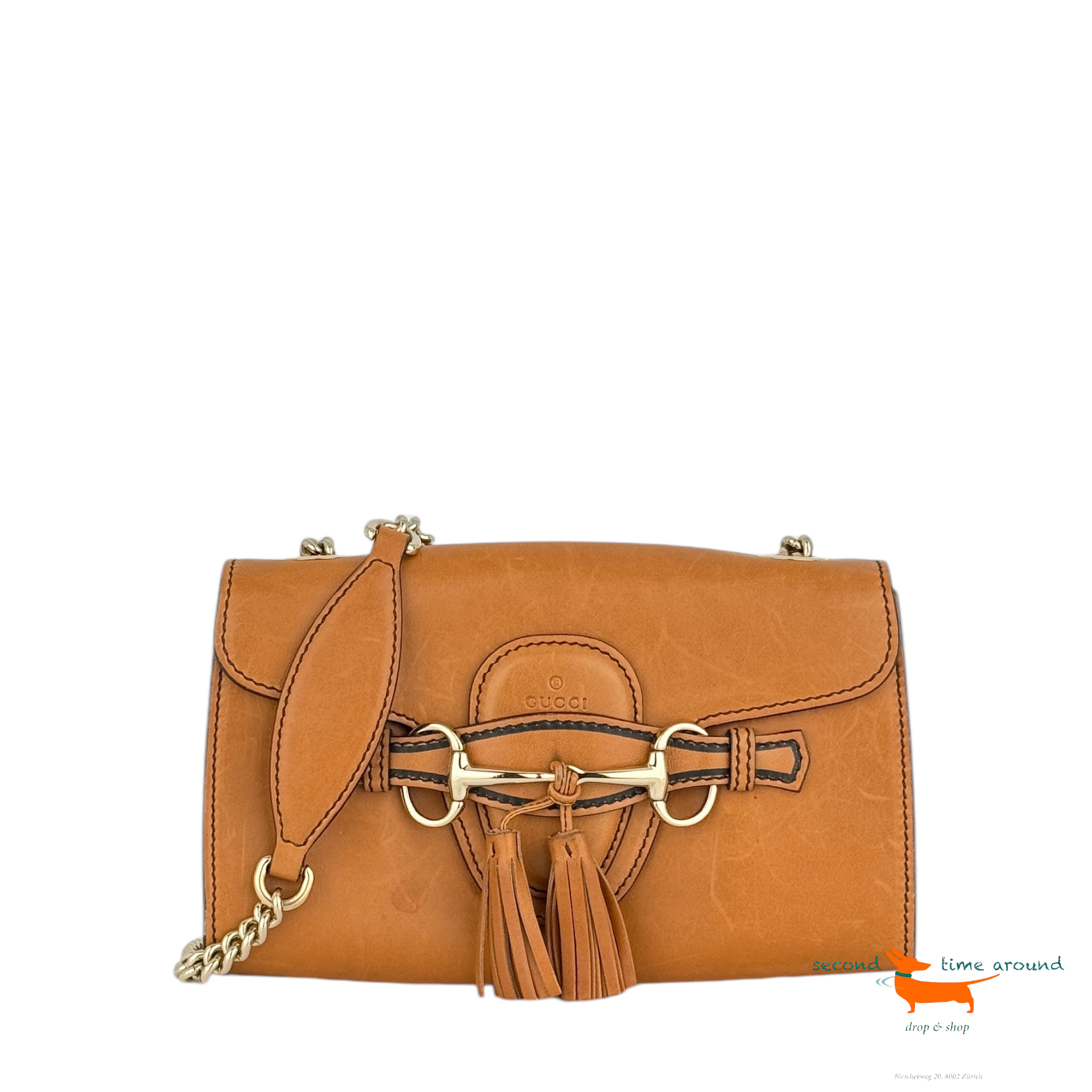 Gucci Gucci Brown Leather Emily Chain Crossbody Bag