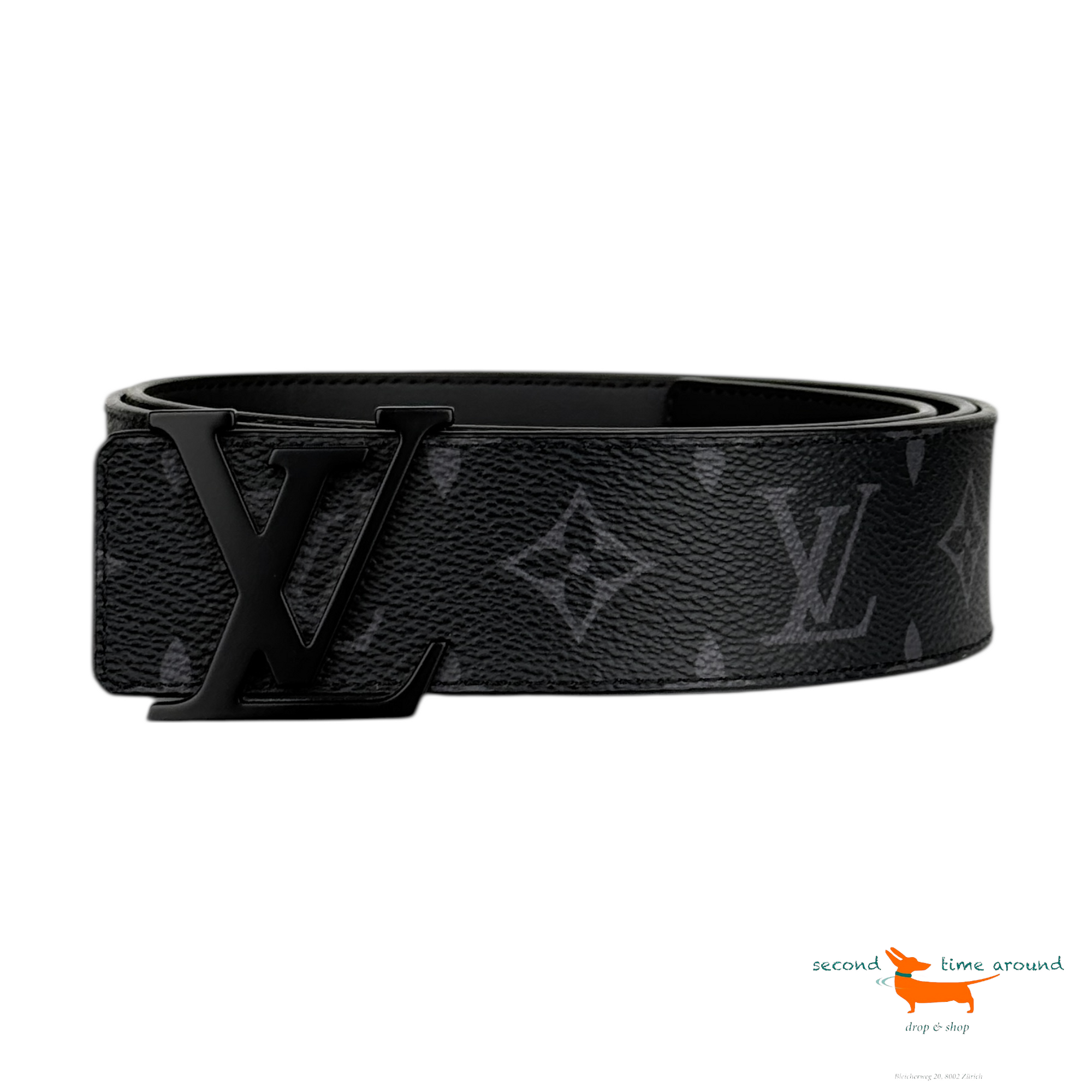 Louis Vuitton LV Initiales Reversible Belt Monogram Eclipse Taiga 40MM