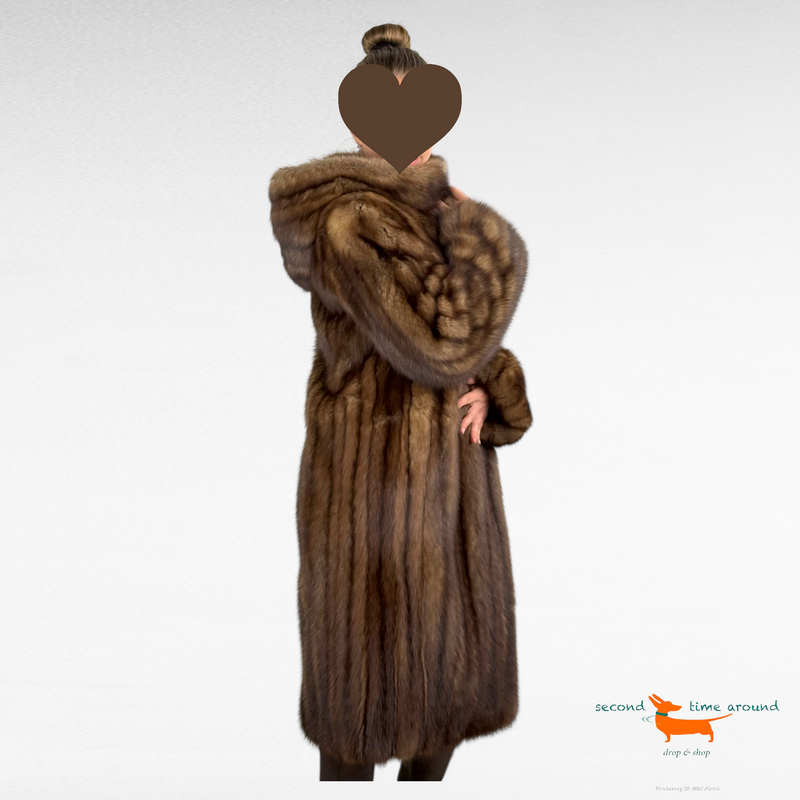 Jil Sander Hooded Sable Coat