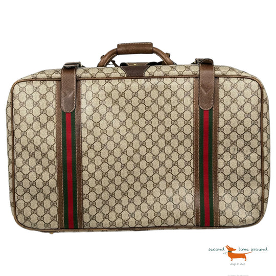 Gucci GG Supreme Vintage Suitcase Travel Bag