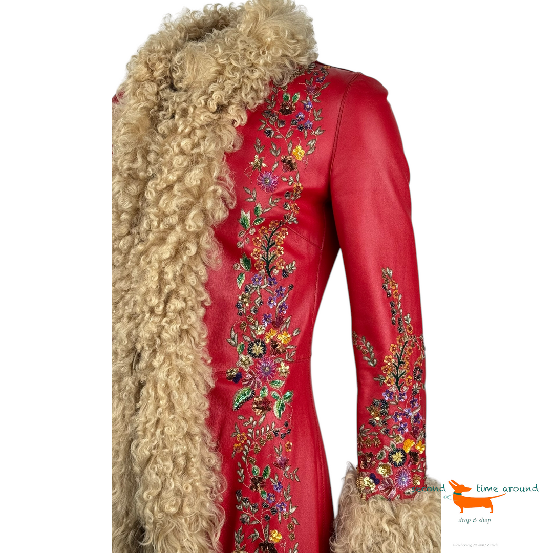 Dolce&Gabbana Embroidered Leather Show Piece Coat