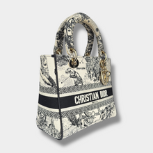 Christian Dior Lady Dior D-Lite Hercules Canvas Ivory Black