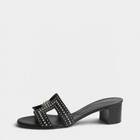 Hermes Black Studded Leather Oasis Sandals