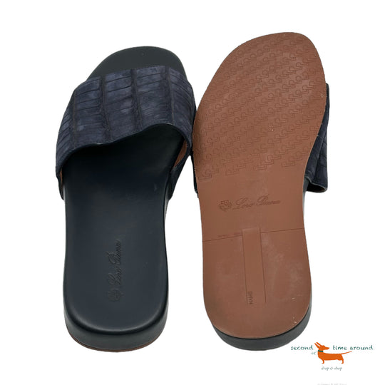 Loro Piana Alligator Leather Sea-Slide Walk Sandals