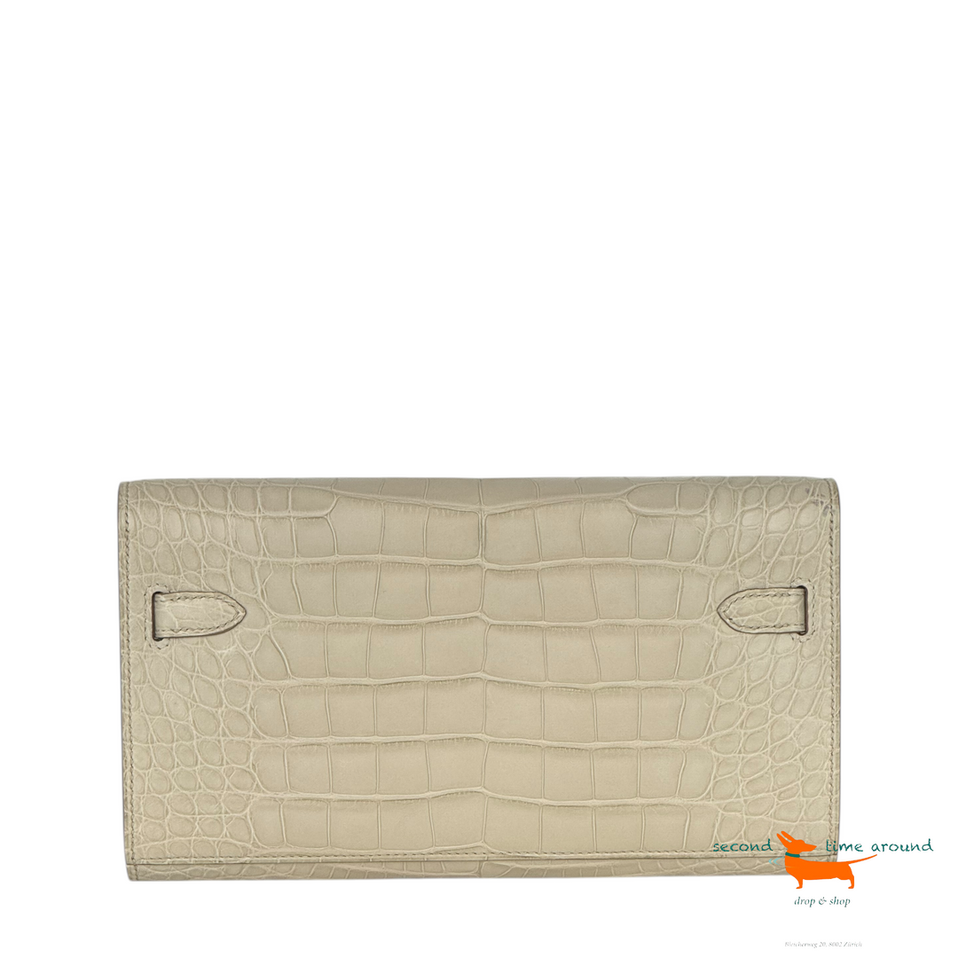 Hermès Portefeulle Sac Kelly to go Alligator Missi Mat USPAFO H080257CC 8L Beton