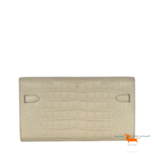 Hermès Portefeulle Sac Kelly to go Alligator Missi Mat USPAFO H080257CC 8L Beton