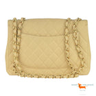 Chanel CC Gesteppte Jumbo Classic Kaviar Leder Bag