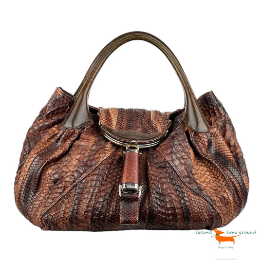 Fendi Brown Spy Python Leather Bag