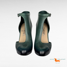 Chanel Crystal Heels from 2012 Runway Dark Green