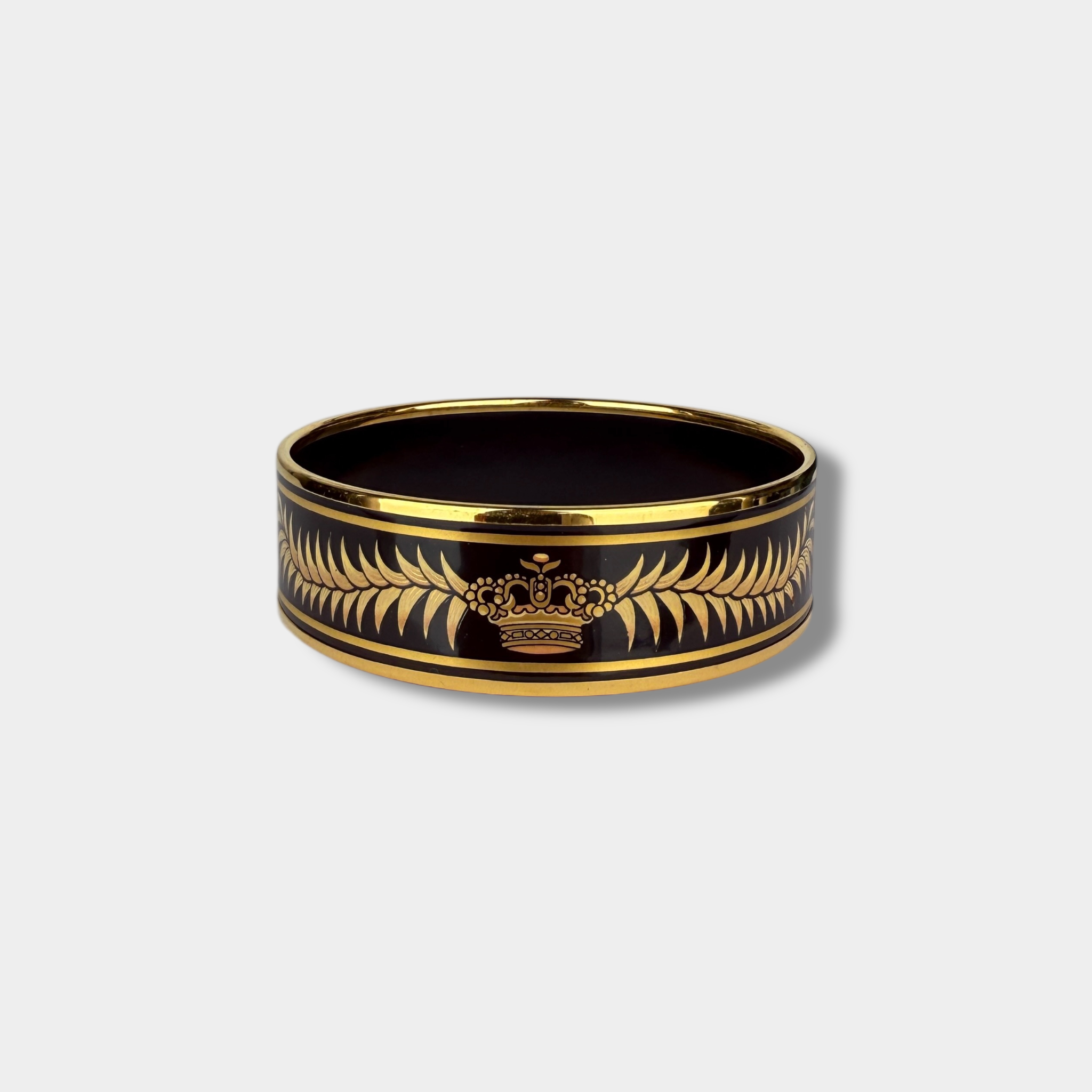 Hermes Vintage Enamel Tiger Bracelet From the 1997 Collection 18K Yellow Gold-Plated & Enamel