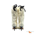 Chanel White Leather Boots