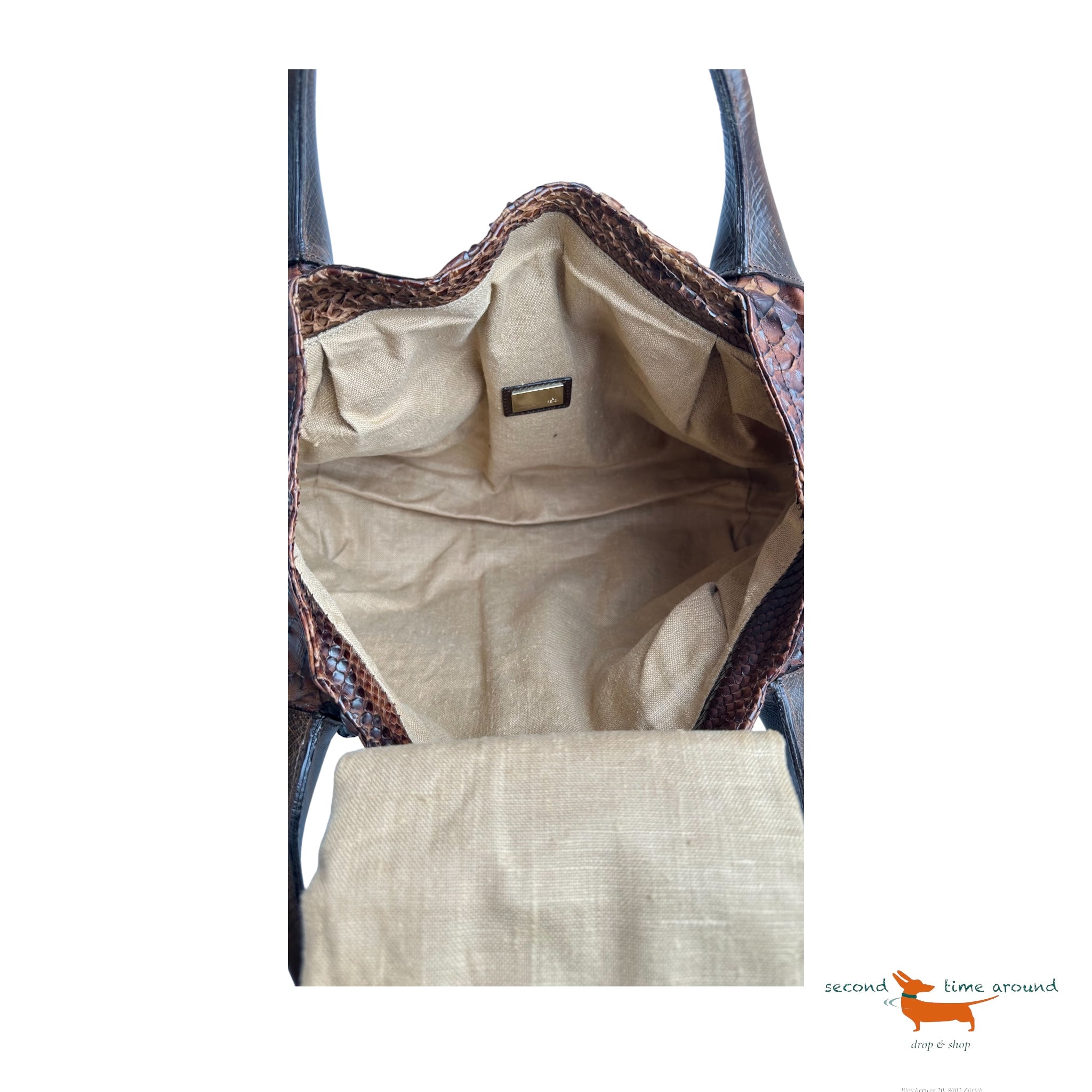 Fendi Brown Spy Python Leather Bag