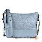Chanel Aged Calfskin Quilted Medium Gabrielle Hobo Light Blue Bag