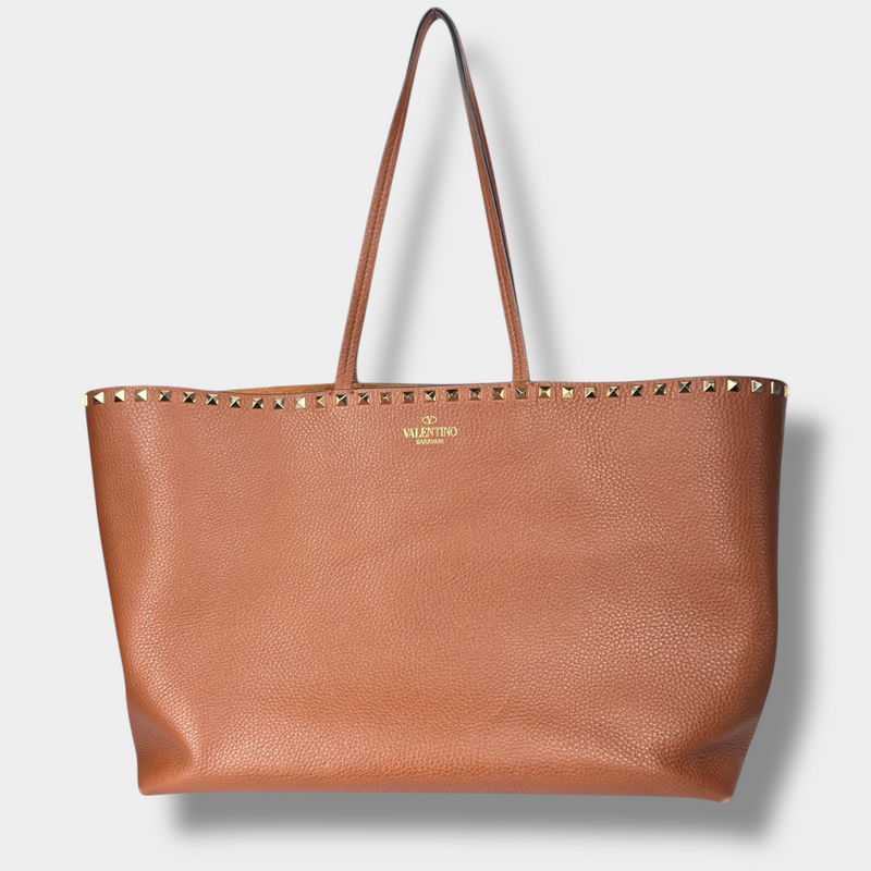 Valentino Rockstud Leather Tote Bag