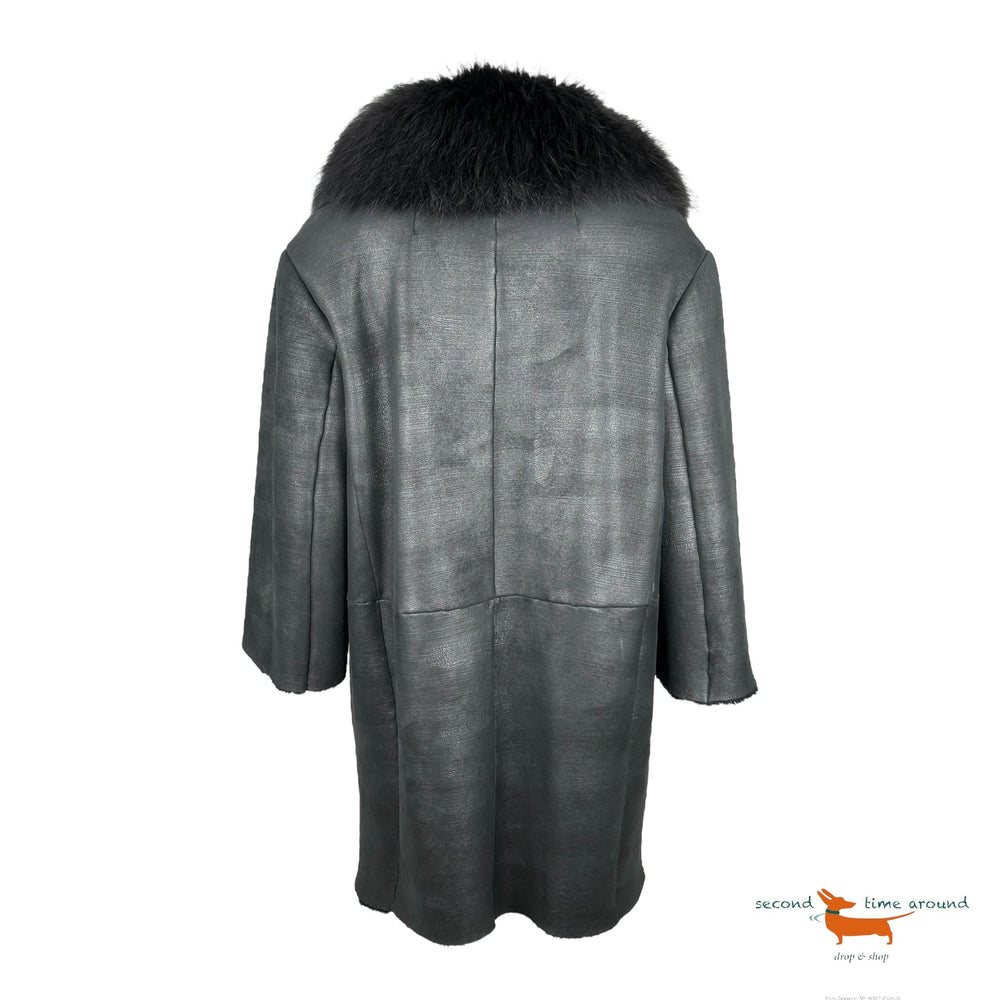 Prada Shearling Coat with Fox Collar