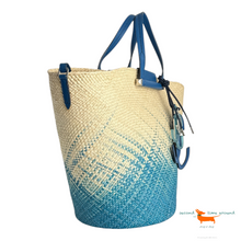Jimmy Choo Macy Raffia Basket Natural And Butterfly Blue