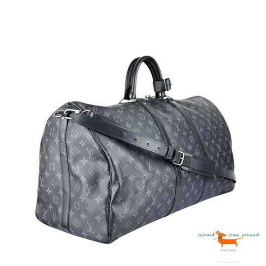 Louis Vuitton Black  MonogrammEclipse Keepall Bandouliere