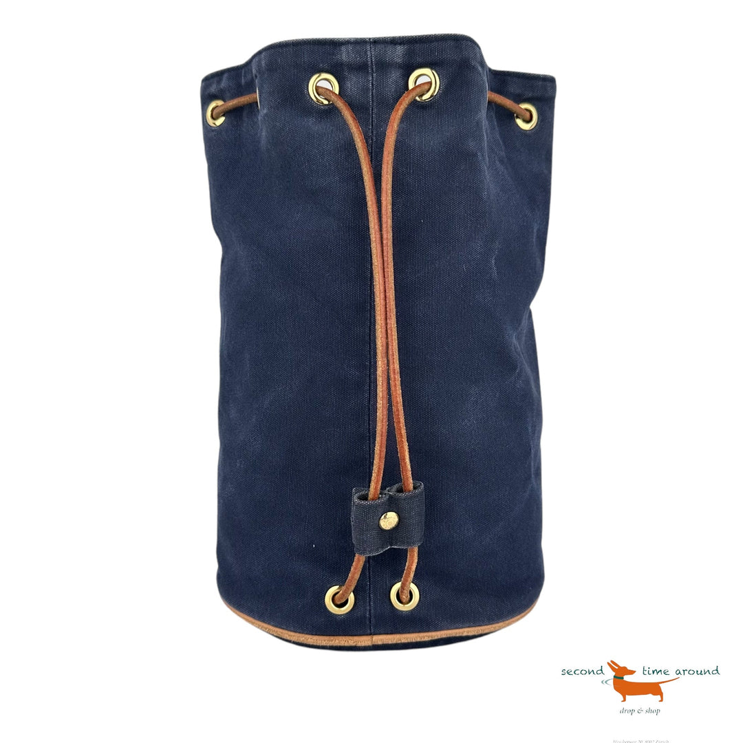 Hermes Blue Matelot Tote Bag in  Cotton and Leather