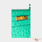 Hermes Kelly II Sellier 28 Ostrich Vert Vertigo Bag