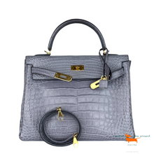 Hermes Kelly II Retourne 32 Gris Paris Crocodile Bag