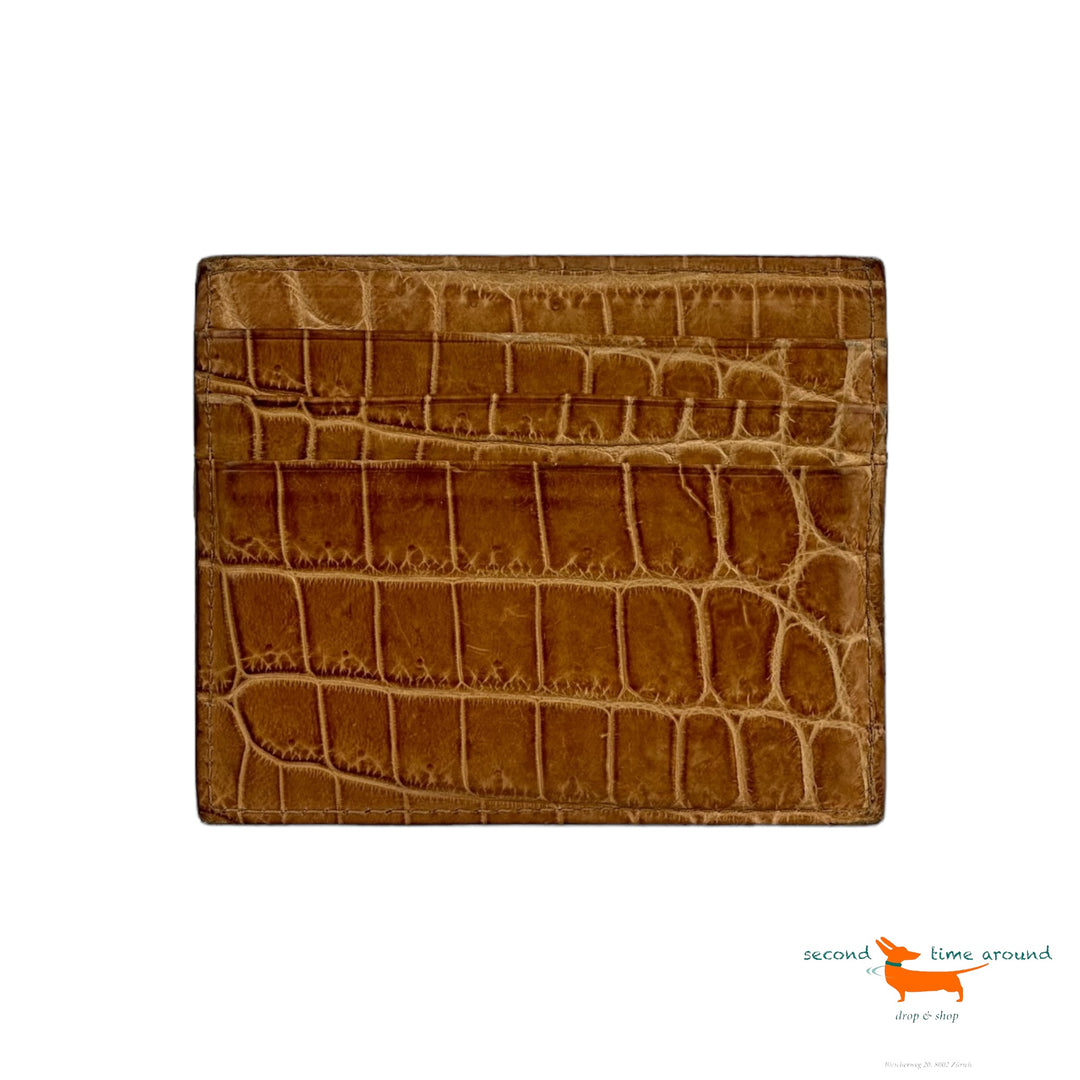 Bottega Veneta Crocodile Card Case Wallet