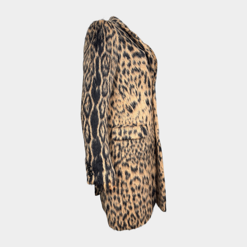 Saint Laurent 2018 Brushed Leopard Print Coat