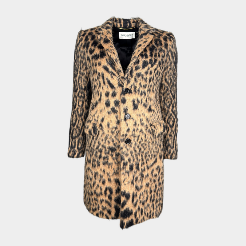 Saint Laurent 2018 Brushed Leopard Print Coat