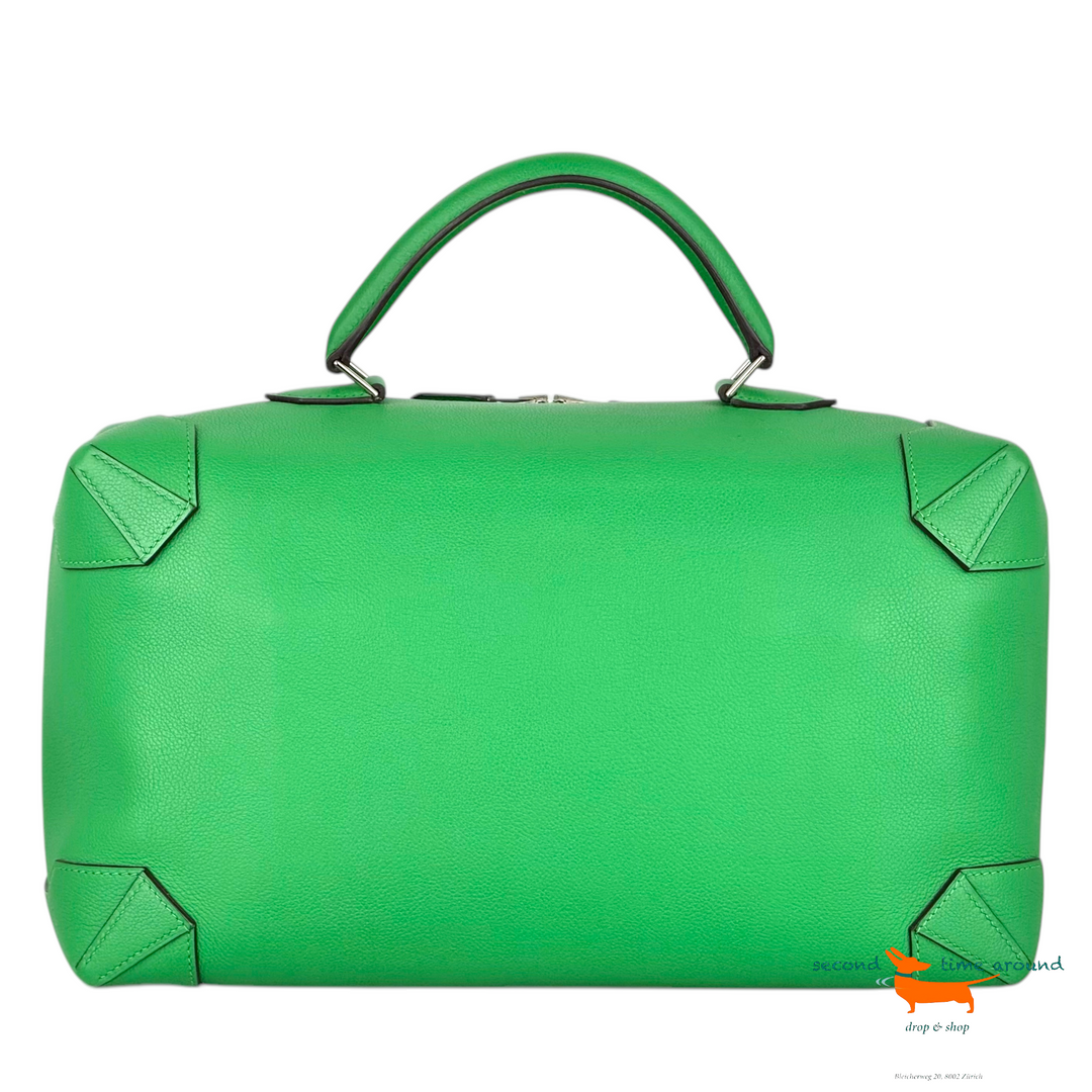 Hermes MaxiBox 37 Handbag Leather Bamboo Green Bag