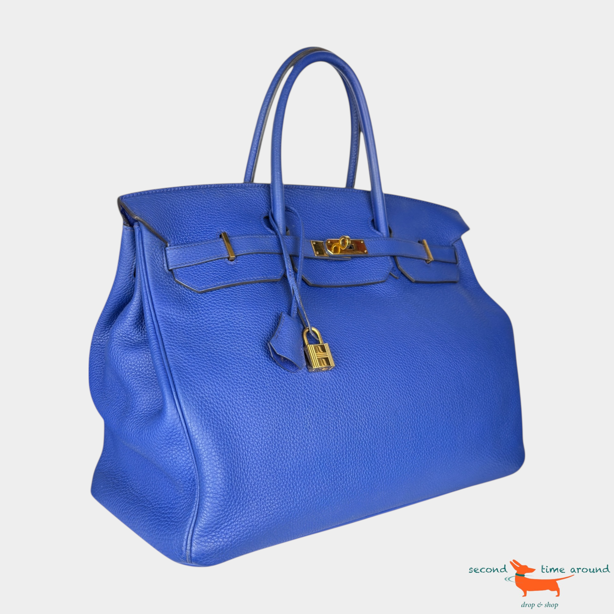 Hermes Birkin Clémence Blue 35 Bag