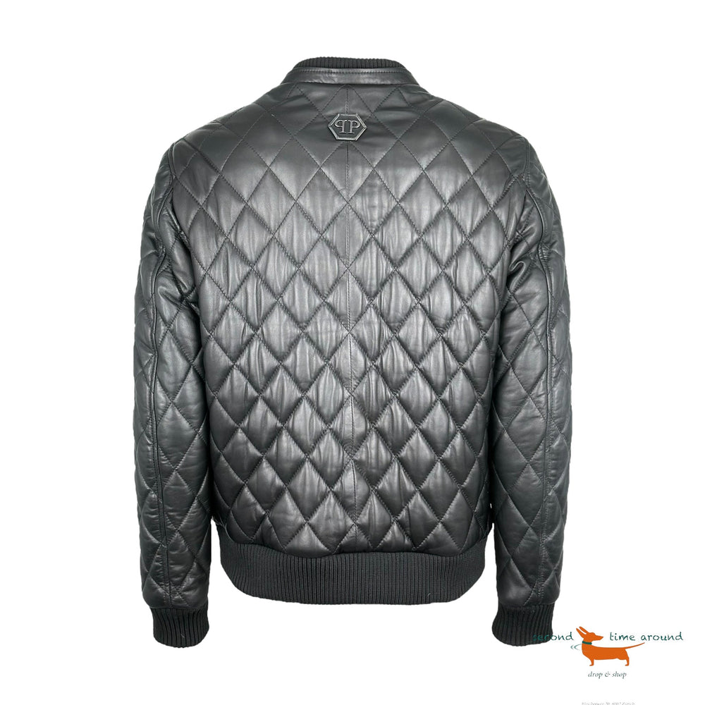 Philipp Plein Quilted Leather Jacket