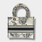 Christian Dior Lady Dior D-Lite Hercules Canvas Ivory Black