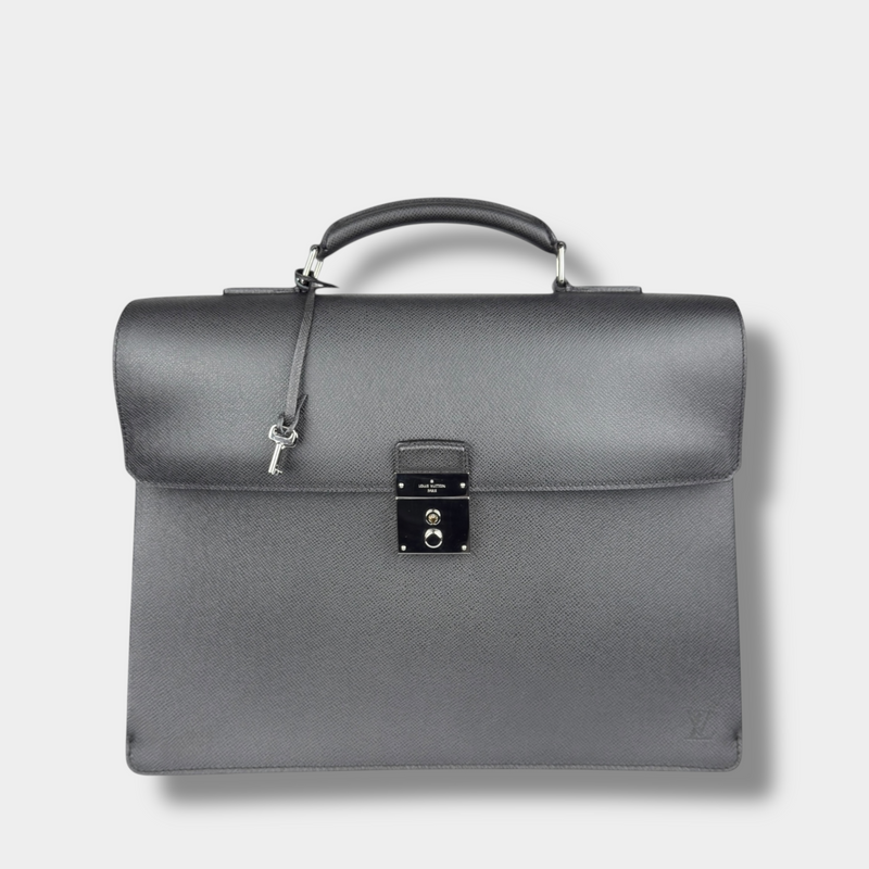 Louis Vuitton Black Taiga Leather Briefcase
