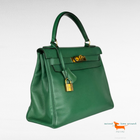 Hermes Kelly Epsom 28 Green Bag