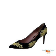 Bally Gold Embroidered Pumps