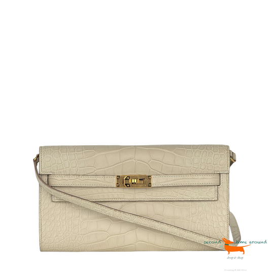 Hermès Portefeulle Sac Kelly to go Alligator Missi Mat USPAFO H080257CC 8L Beton