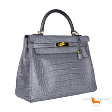 Hermes Kelly II Retourne 32 Gris Paris Crocodile Bag